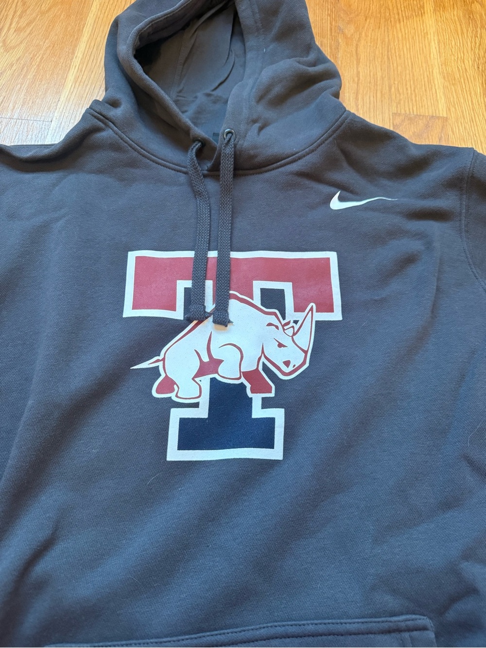 Nike Taft School Men’s Navy Hooded Sweatshirt Rhino Logo - Picture 2 of 4